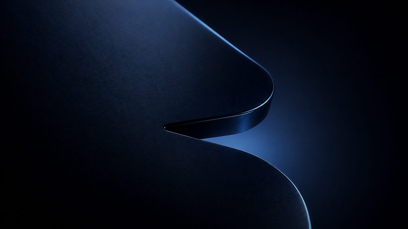 Detalhe de material escuro com brilho azul